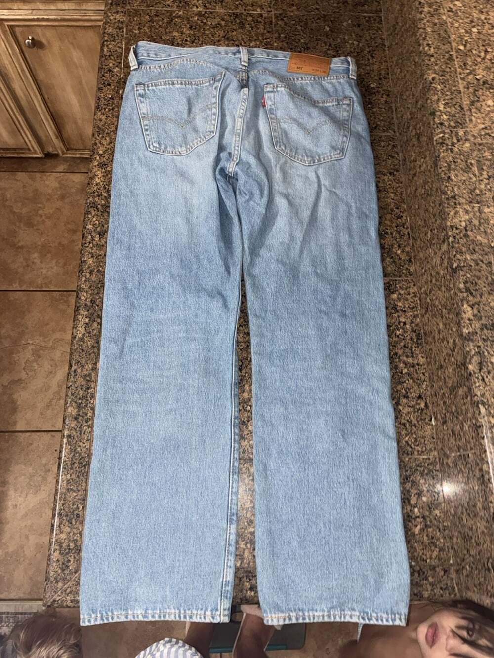 Levi's 501 Original Fit Button Fly Straight Leg Jeans Light Wash W34 L30